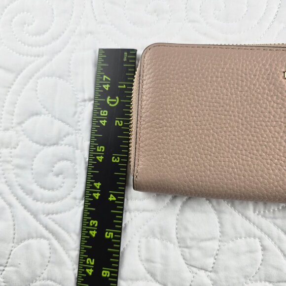 Kate Spade Women's Pink Pebble Leather Continental Zip Wallet - Picture 5 of 6